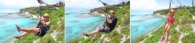 Zip Lining at Garrafon Natural Reef Park