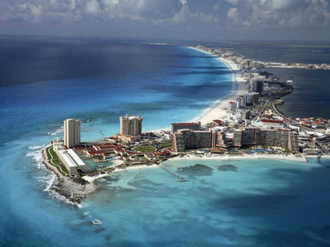 Aerial view of Cancun's Hotel Zone