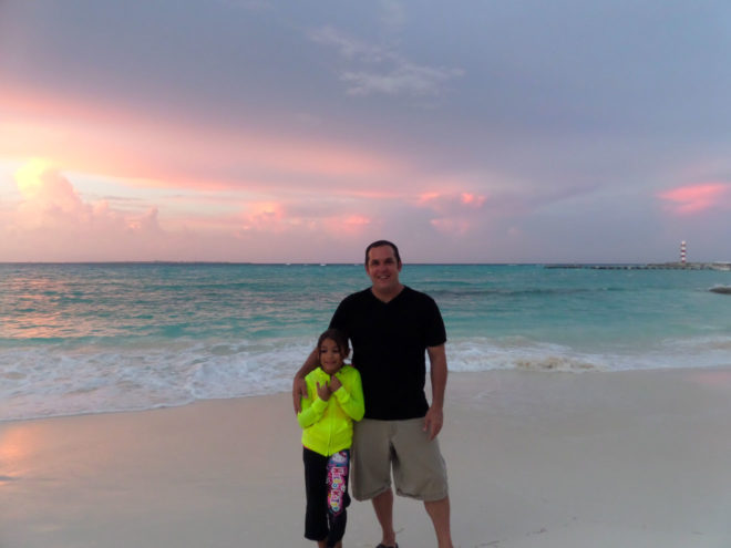 Walking at the Grand Coral beach