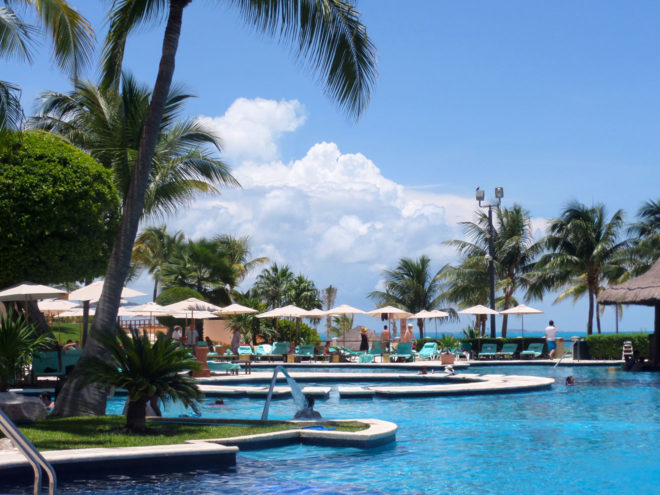 Kiddie pool surrounded by the main pool