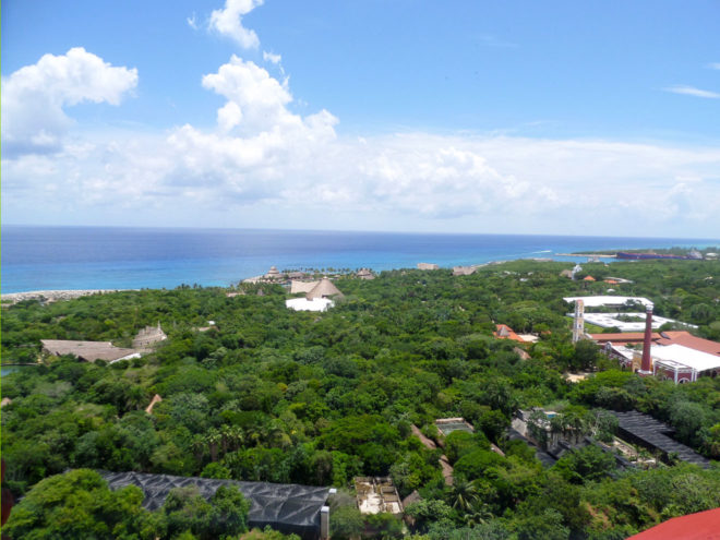Aerial view of Xcaret park