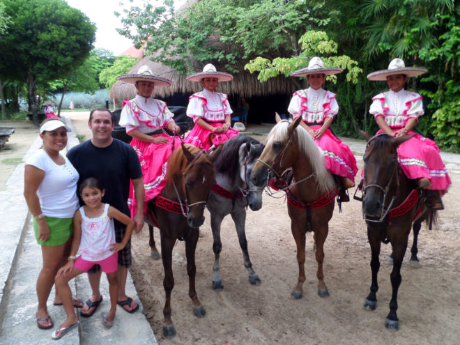 Xcaret's Escaramuzas or lady cowgirls