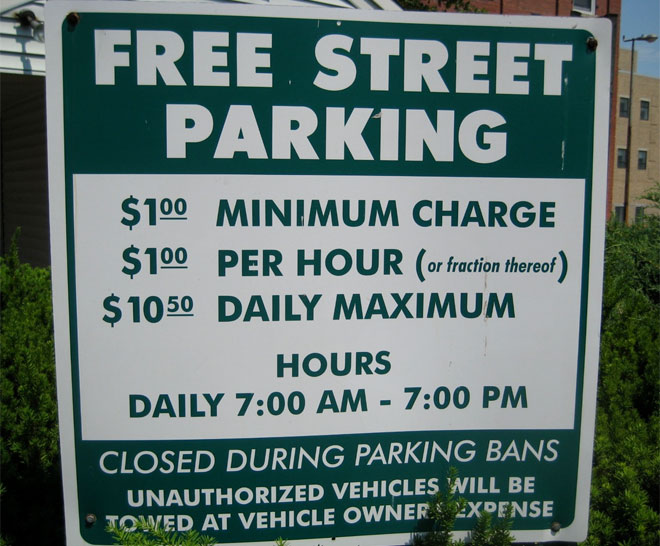 Free Parking Fee Sign
