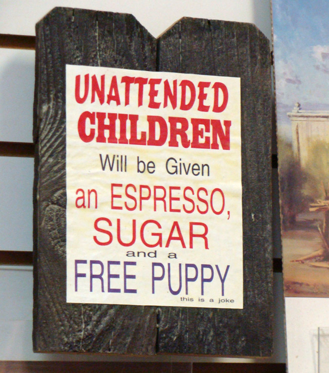 Funny Signs: Unattended Children Given