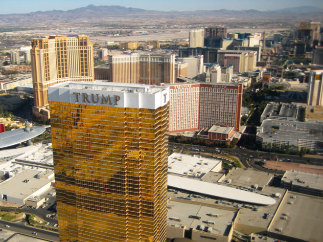 Aerial view of Trump International Hotel and the Las vegas Strip
