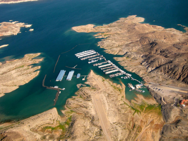 Helicopter Tour Aerial View of Lake Mead Marina