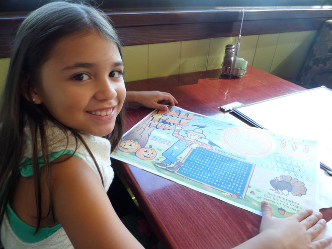 Madi with Her Truxton's Kids Activity Sheet