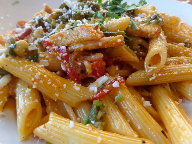 Spicy Roasted Red Pepper Penne from Truxton's