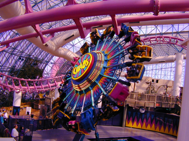 Chaos thrill ride at the Adventuredome