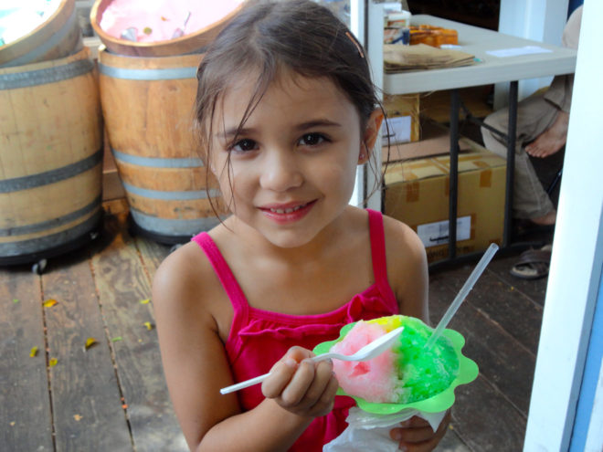 Madi with her Ululani's Hawaiian Shave Ice