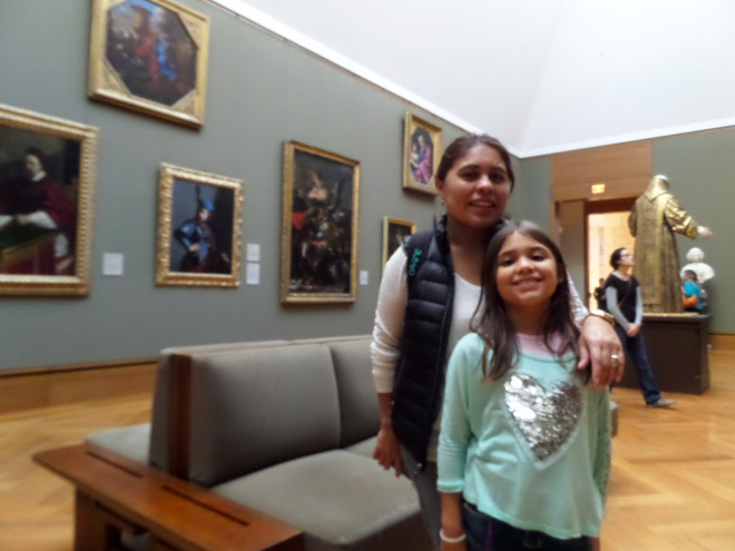 Madi and Laura inside the Getty Center Museum