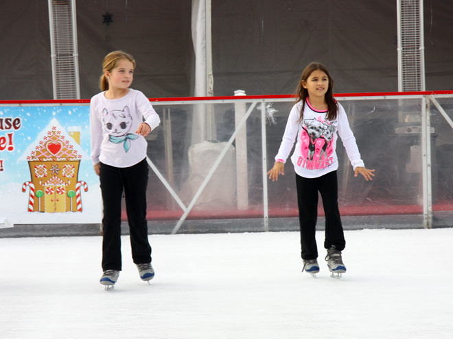 The Girls Ice Skating at Queen Mary’s Chill Event