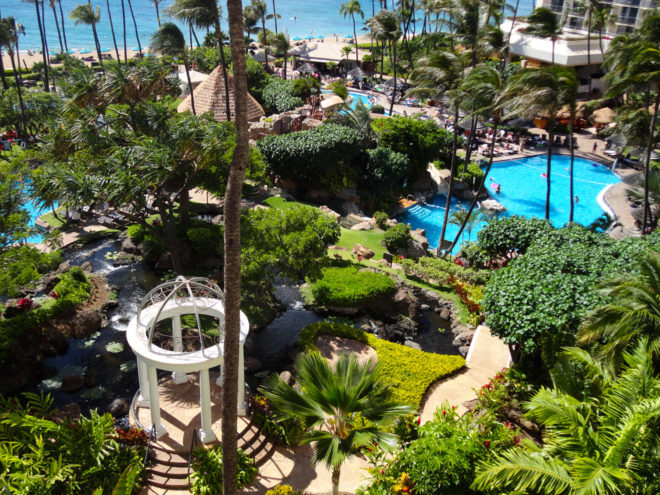 Westin Maui Waterslide, Pool and Gazebo Aerial View