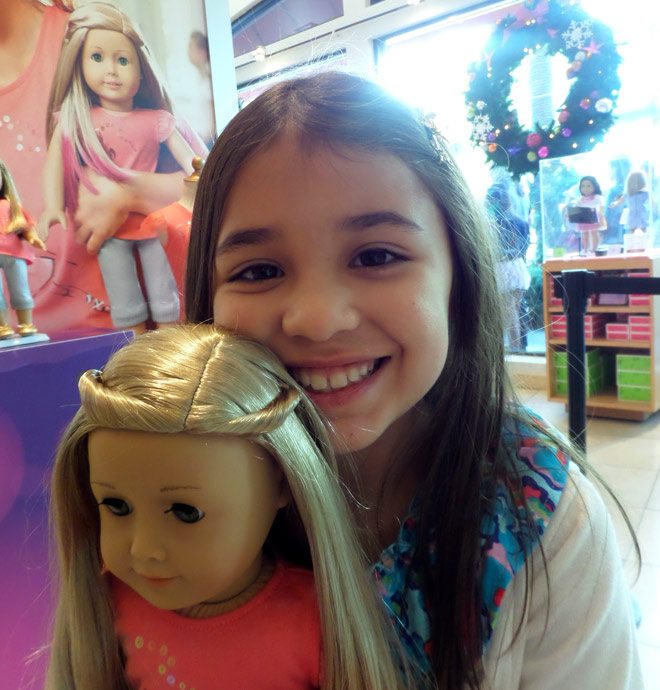 Madi and her American Girl Doll Isabelle