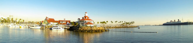 Shoreline Village and the Queen Mary