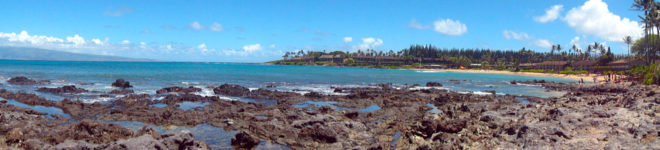 A panorama view of Napili Bay in Maui