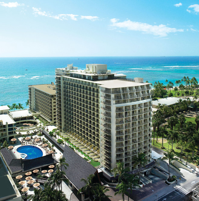 Aerial view of the Outrigger Reef on the Beach