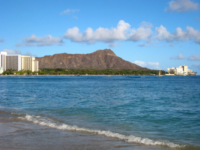 View of Diamond Head from the Beach