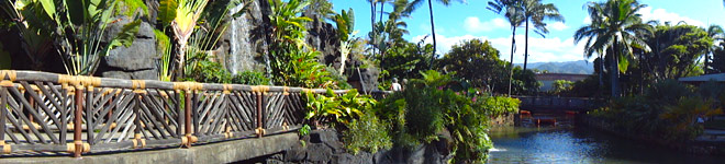 Polynesian Cultural Center Bridge and Lagoon