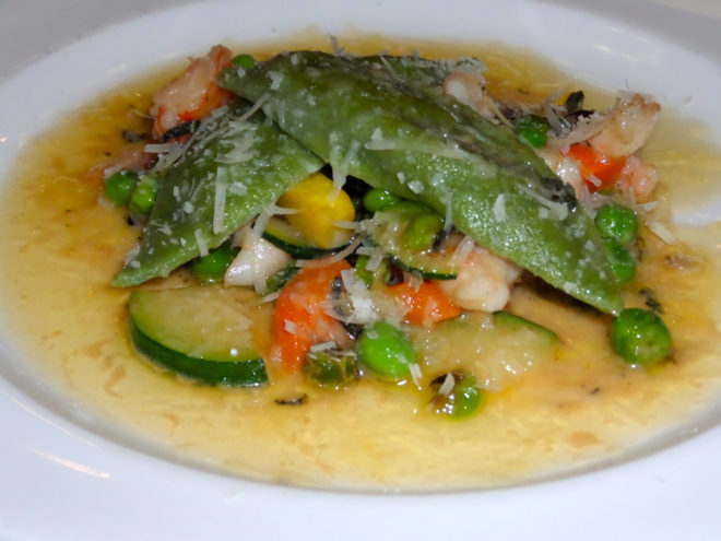 Carrot-English Pea Ravioli from Bistro West Carlsbad