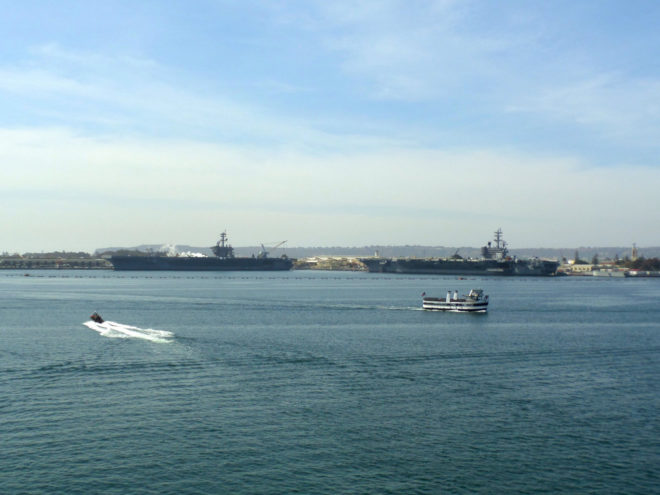 USS Carl Vinson and USS Ronald Reagan aircraft carriers