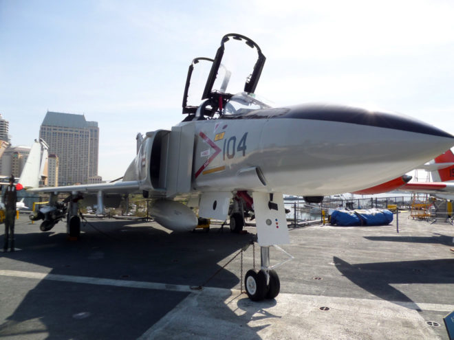 The McDonnell Douglas F-4 Phantom II is a supersonic fighter or fighter-bomber that was in service from the 60's to the 90's. | Photo by FamilyVacationHub