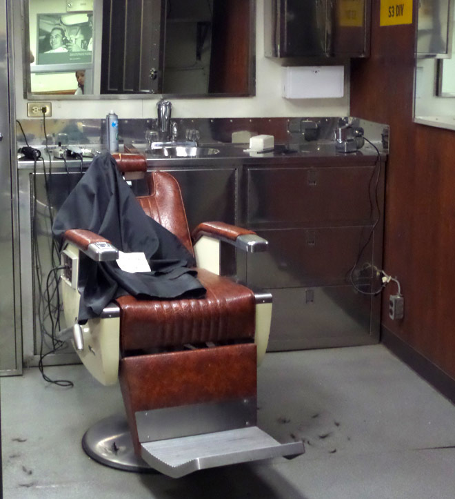 Barber shop of the USS Midway Aircraft Carrier