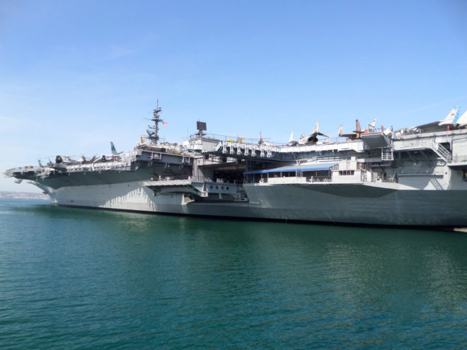 USS Midway Aircraft Carrier Museum Port Side View