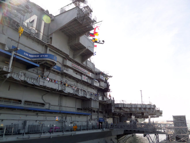 The bridge of the USS Midway Museum