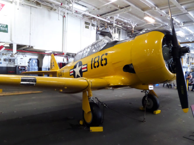 SNJ Texan Airplane on the USS Midway