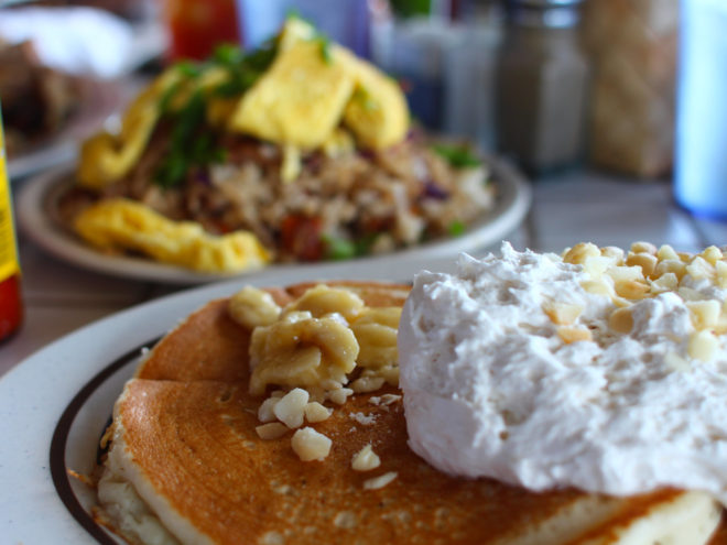 Banana Macadamia Nut Pancakes