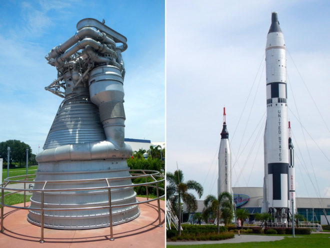 Kennedy Space Center F-1 Rocket Engine and Rockets