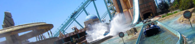 Journey to Atlantis Ride Panorama SeaWorld San Diego