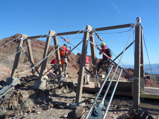 Flightlinez Bootleg Canyon Staff Preparing to Zipline