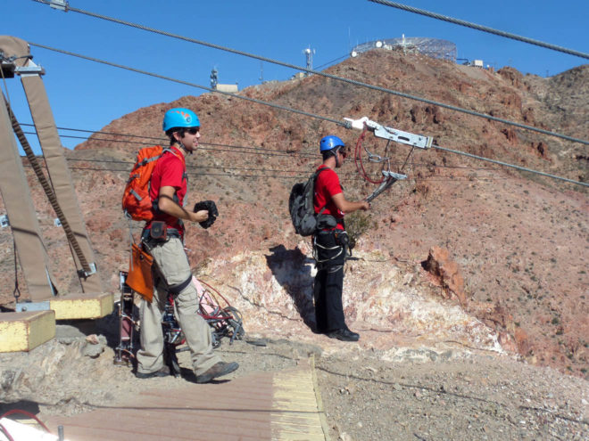 Flightlinez Bootleg Canyon Staff Prepares to Zipline