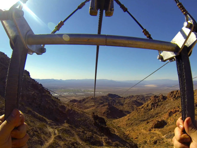 POV from Bootleg Canyon Zipline Run 1