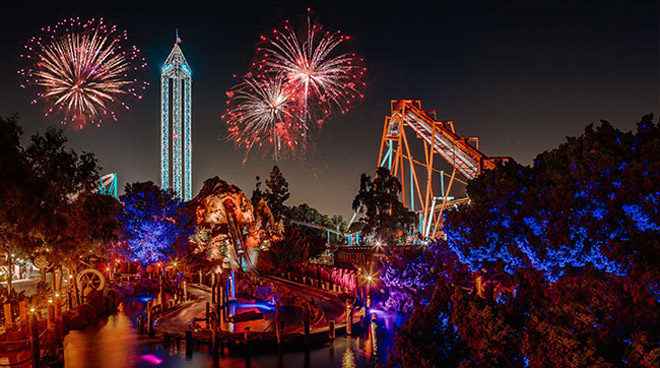 Fireworks show at Knott's Berry Farm New Year's Eve