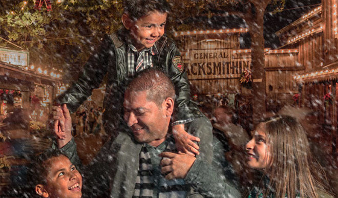 Snowfall at Knott's Ghost Town