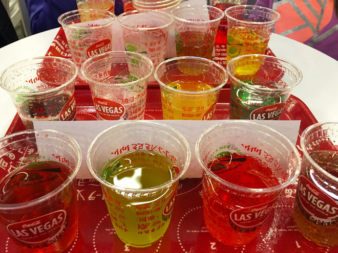 Tastes of the World Soda Trays at the Coca-Cola Store Las Vegas