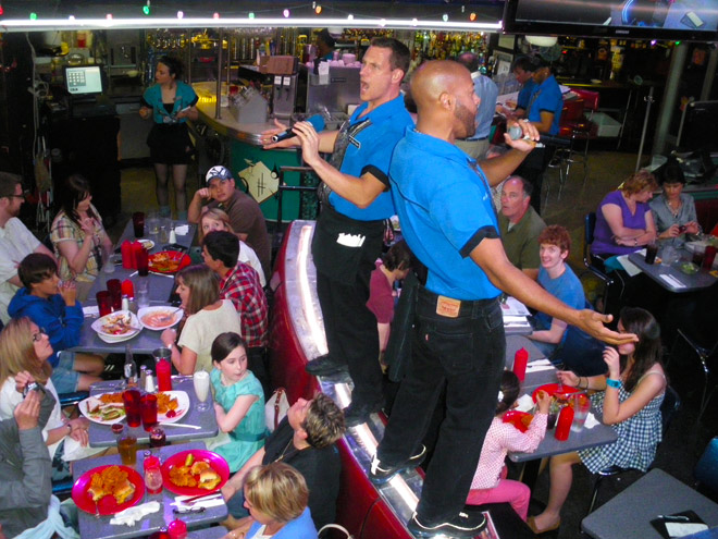 Ellen's Stardust Diner - top choice for Kid Friendly Restaurants NYC