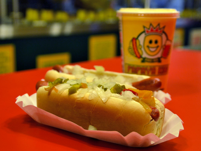 Hot Dogs from Papaya King in NYC