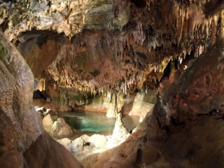 Crystal clear lake at Indian Echo Caverns