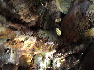 Limestone walls inside Indian Echo Caverns