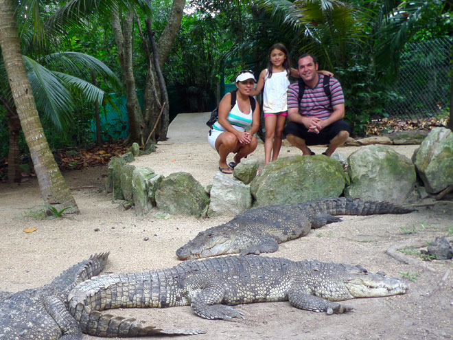 Our family at  the Crococun Zoo