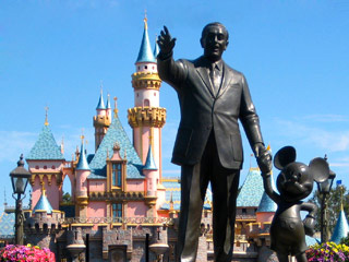 Walt Disney and Mickey Mouse Statue from Disneyland California