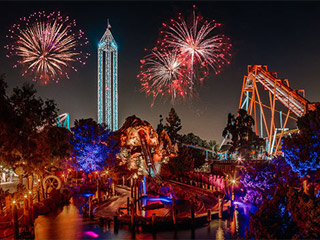 Fireworks show over Knott's Berry Farm