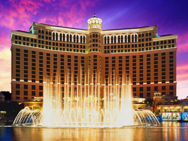 The Fountains of Bellagio and the Bellagio Hotel